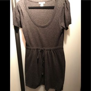 Vertigo Paris grey sweater dress.Soft short sleeve, drawstring waist.